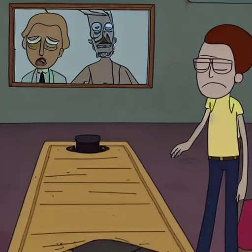 Image similar to johnny depp in rick and morty