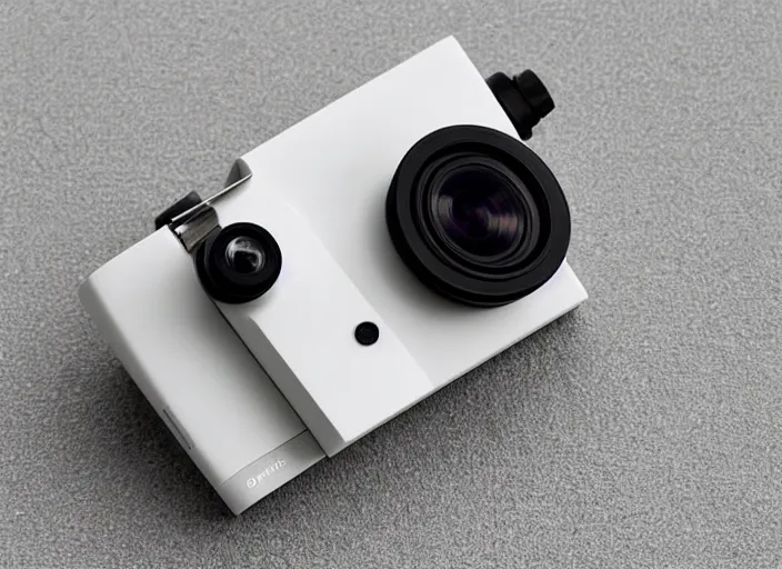 Image similar to minimalism camera designed by Dieter Rams, Naoto Fukasawa, designed by Apple, minimalism, front view