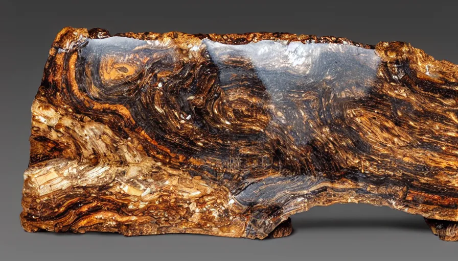 Image similar to frank miller style petrified wood slab aquatic horror shape diablo canine rendered extremely detailed