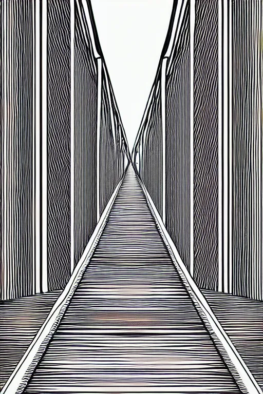 Prompt: minimalist boho style art of a bridge, illustration, vector art