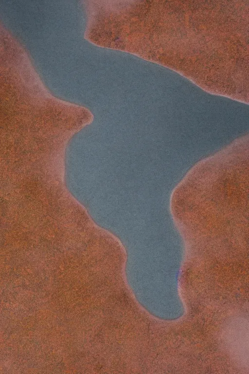 Image similar to realistic full height 7 0 mm cinematic flat rothko picture stunning river delta aerial top view highly detailed intricate particle simulation in houdini of scottish highlands by denis villeneuve and george steinmetz and hiroshi yoshida, hazy morning foggy, distant rainstorm, hyperrealism, red brown muted colours, matte painting, trending on artstation, 4 k detailed post processing, rendered in octane