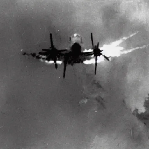 Image similar to ww 2 photo of a stuka dive bomber going up in flames