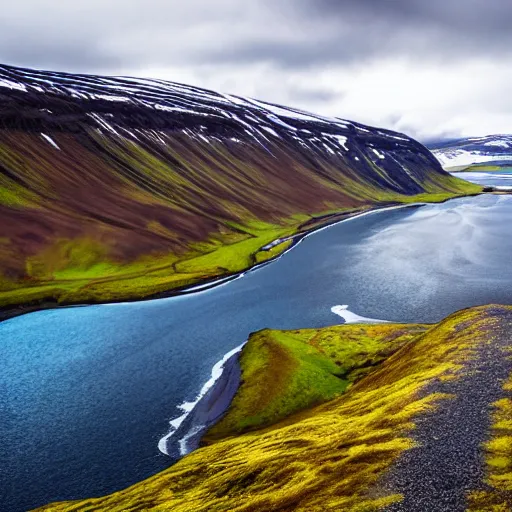 Image similar to a fjord in iceland