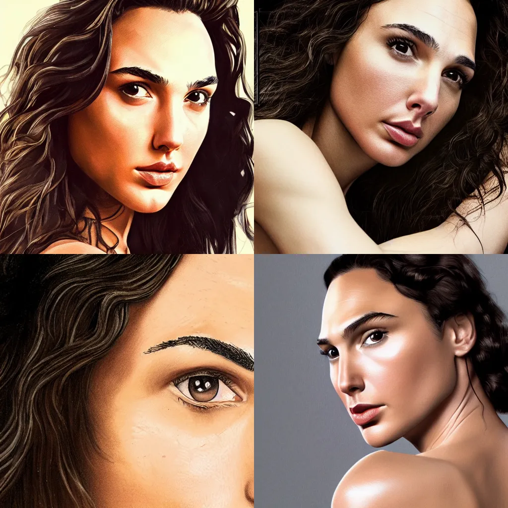 Prompt: portrait of Gal Gadot the style of Mark Mann award-winning, detailed, 82 mm sigma art, close up