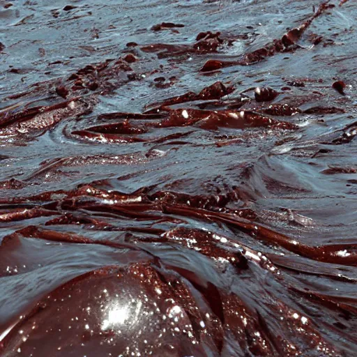 Image similar to tsunami of liquid chocolate on new york