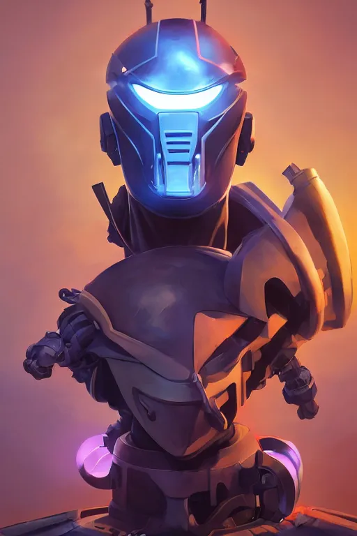 Image similar to epic mask helmet robot ninja portrait stylized as fornite style game design fanart by concept artist gervasio canda, behance hd by jesper ejsing, by rhads, makoto shinkai and lois van baarle, ilya kuvshinov, rossdraws global illumination radiating a glowing aura global illumination ray tracing hdr render in unreal engine 5