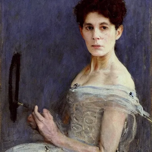 Prompt: portrait of death, by alfred stevens