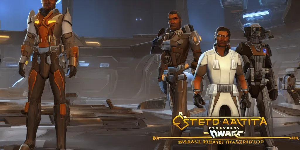 Image similar to screenshot of obama in swtor, facial features, clear eyes, heroengine, 4 k