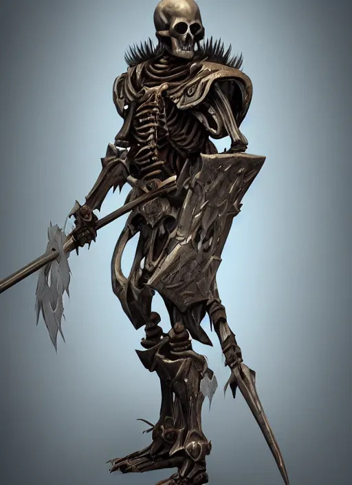 Image similar to а fantasy Proto-Slavic skeleton lich in armor inspired blizzard games, full body, detailed and realistic, 4k, trending on artstation, octane render