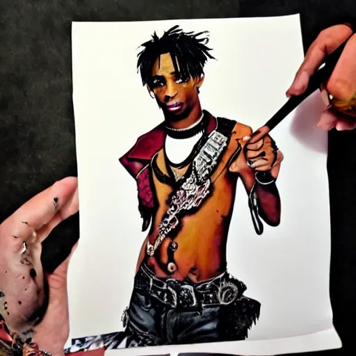 Image similar to playboi carti painted by abney park 4 k detailed super realistic