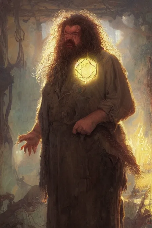 Image similar to hagrid as doctor who, radiant light, caustics, heroic, bright iridescent light, by gaston bussiere, bayard wu, greg rutkowski, maxim verehin bloom dramatic lighting