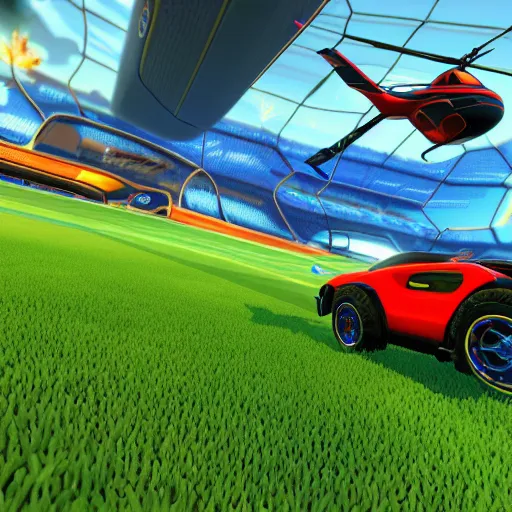 Image similar to an helicopter in rocket league, 4 k