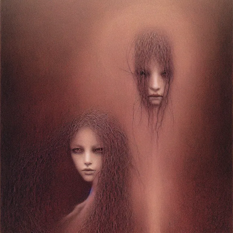 Image similar to portrait of half-bird girl by Beksinski, Luis Royo