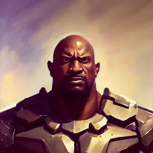 Prompt: greg manchess portrait painting of fully armored and armed the foundation aka dwayne the rock as overwatch character, medium shot, asymmetrical, profile picture, organic painting, sunny day, matte painting, bold shapes, hard edges, street art, trending on artstation, by huang guangjian, gil elvgren, ruan jia, greg rutkowski, gaston bussiere