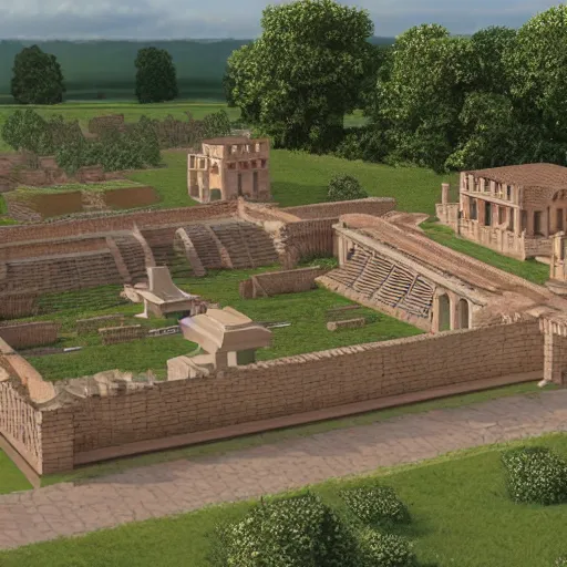 Prompt: an archviz render of a Roman Villa