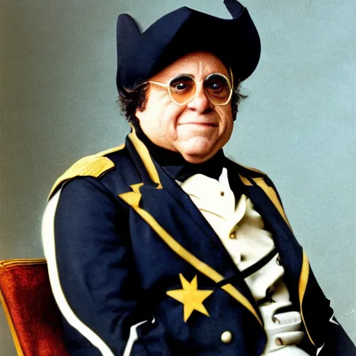 Image similar to portrait photograph of Danny DeVito as a Civil War confederate general