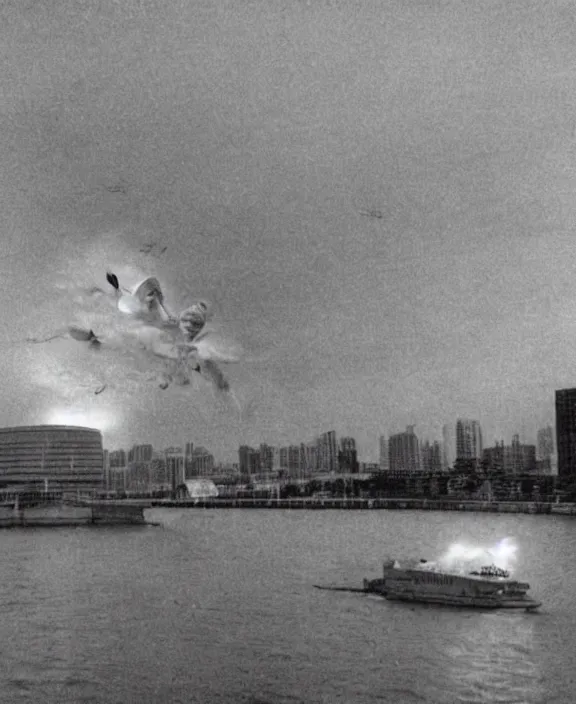 Image similar to Pulgasari the North Korean starfish monster destroying Pyongyang city, volumetric lighting, filmstill, produced by Kim Jong-il, Kodachrome, kaiju-eiga, monster movie, communist propaganda, film noir, 35mm film grain, Cooke Varotal 20-100mm T3.1, in the style of Ishirō Honda and Stanley Kubrick