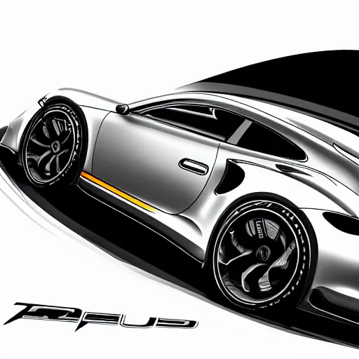 Image similar to concept for a german muscle car inspired by a Porsche 911 Turbo S