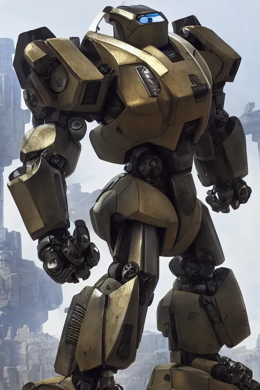 Image similar to mechwarrior 5 : mercenaries mech megaman transformer robot boss tank engine game octane render, 4 k, hd 2 0 2 2 3 d cgi rtx hdr style chrome reflexion glow fanart, global illumination ray tracing hdr fanart arstation by ian pesty by jesper ejsing pixar and disney unreal zbrush central hardmesh