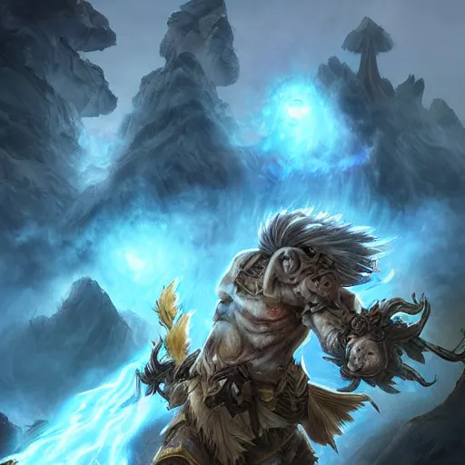 Prompt: ((((rock elemental spirit)))), dust and rock theme battlefield, hearthstone art style, epic fantasy style art, fantasy epic digital art, epic fantasy card game art