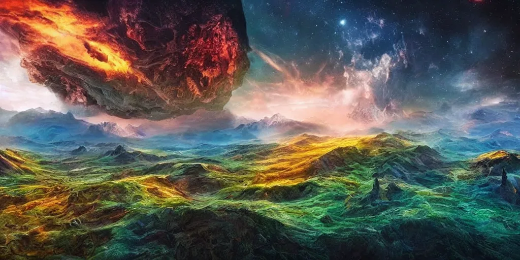 Prompt: amazing very beautiful crazy landscape photo of a secret civilization, hyperdetailed, nice colors, cinematic masterpiece