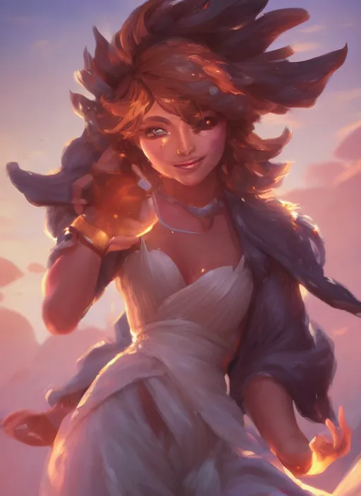 Image similar to taliyah, from league of legends, hyper detailed, digital art, trending in artstation, cinematic lighting, studio quality, smooth render, unreal engine 5 rendered, octane rendered, art style by klimt and nixeu and ian sprigger and wlop and krenz cushart