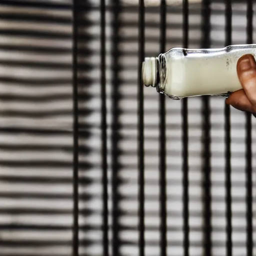 Image similar to bottle of milk inside a jail