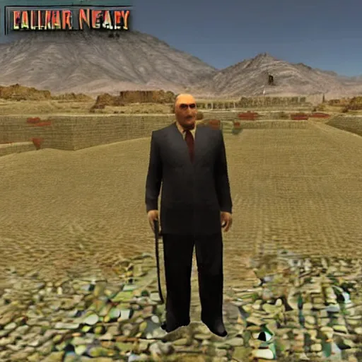 prompthunt: Mike Ehrmantraut in Los Santos, screenshot from the PS2 version  of GTA San Andreas, orange sky, screenshot from 2004, low quality graphics