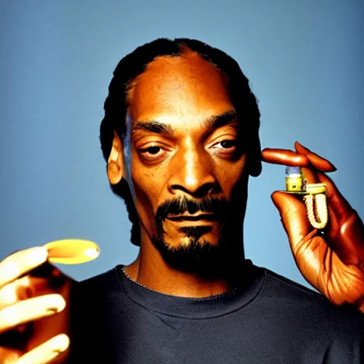 Prompt: Snoop Dogg holding a lightbulb for a 1990s sitcom tv show, Studio Photograph, portrait, C 12.0
