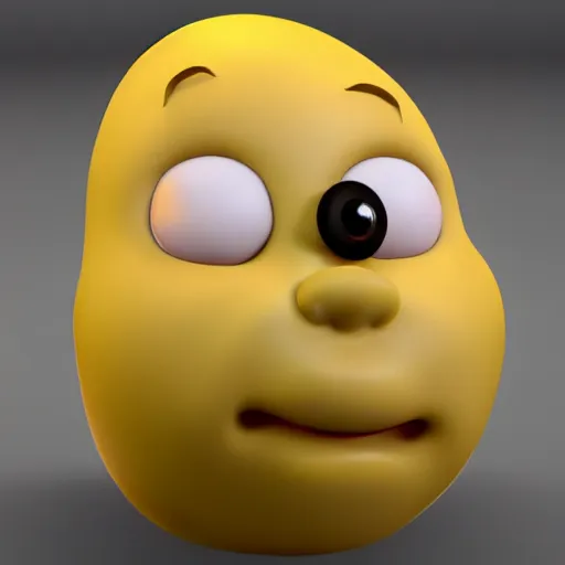 Image similar to 3 d rendered potato with adorable face