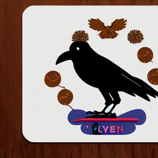 Prompt: Raven, in the style of dribbble mascot