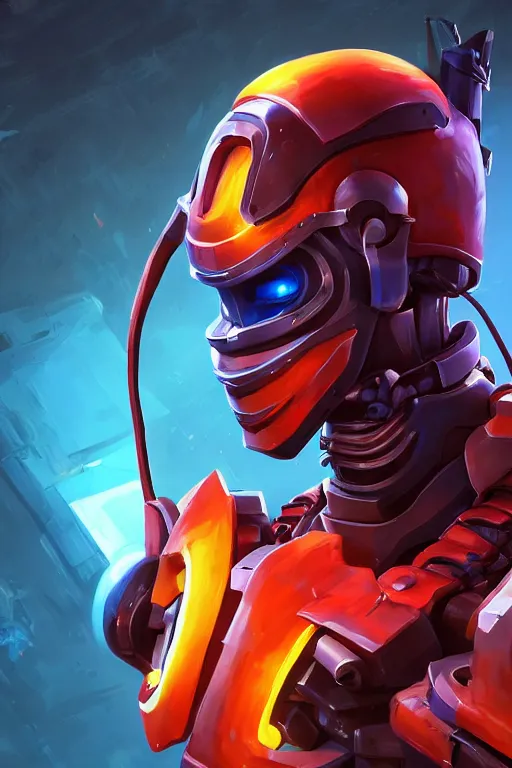 Image similar to epic mask helmet robot ninja portrait stylized as fornite style game design fanart by concept artist gervasio canda, behance hd by jesper ejsing, by rhads, makoto shinkai and lois van baarle, ilya kuvshinov, rossdraws global illumination radiating a glowing aura global illumination ray tracing hdr render in unreal engine 5