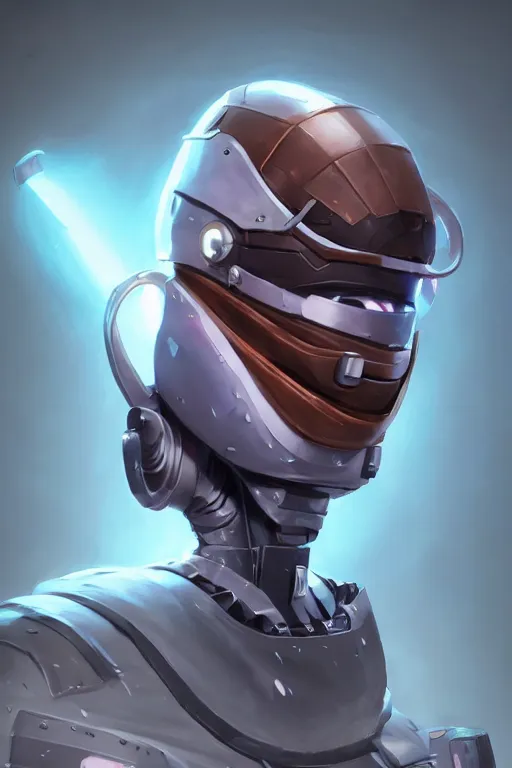 Image similar to epic mask helmet robot ninja portrait stylized as fornite style game design fanart by concept artist gervasio canda, behance hd by jesper ejsing, by rhads, makoto shinkai and lois van baarle, ilya kuvshinov, rossdraws global illumination radiating a glowing aura global illumination ray tracing hdr render in unreal engine 5