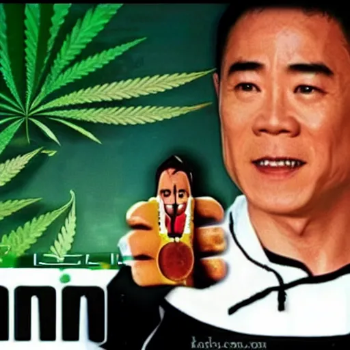 Image similar to Jet Li cannabis mukbang iron chef 1996 DVD rip