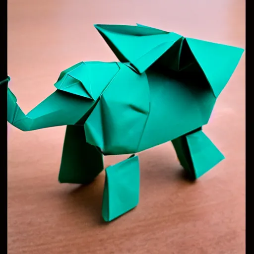 Image similar to [ 🐘 as 🤖 ] origami