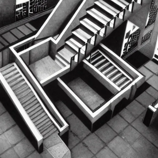 Image similar to Escher infinite stairs, M. C. Escher