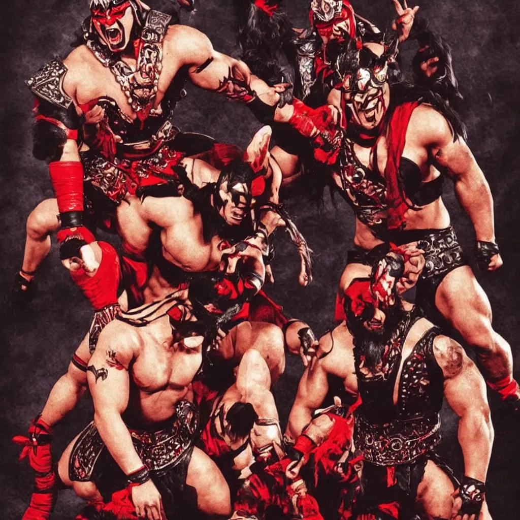 Prompt: shao kahn, wwe wrestling