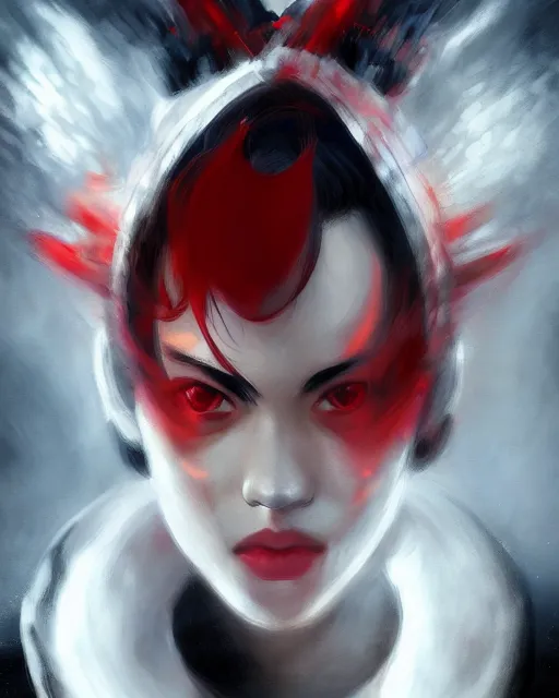 Prompt: a stunning portrait of ryuko matoi, close up portrait, highly detailed, trending on artstationhq, surrealism