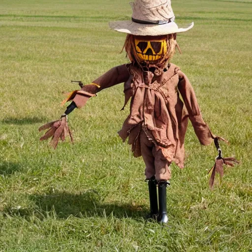 Image similar to a scarecrow doing a catwalk