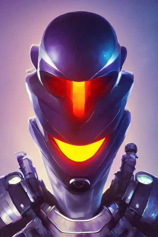 Image similar to epic mask helmet robot ninja portrait stylized as fornite style game design fanart by concept artist gervasio canda, behance hd by jesper ejsing, by rhads, makoto shinkai and lois van baarle, ilya kuvshinov, rossdraws global illumination radiating a glowing aura global illumination ray tracing hdr render in unreal engine 5