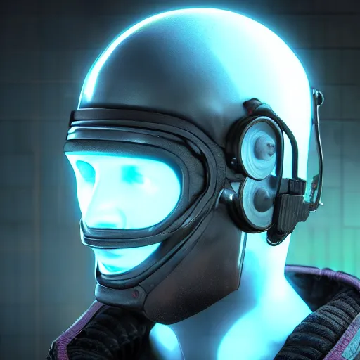 Prompt: cyberpunk helmet vray render octane