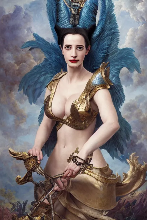 Image similar to A fantasy book style portrait painting of a hybrid, Eva Green, Anya_Taylor-Joy, Cory Chase, as a Mystical Valkyrie, Anubis-Reptilian, Atlantean Warrior, François Boucher, Oil Painting, unreal 5, DAZ, hyperrealistic, octane render, Regal, Refined, Detailed Digital Art, RPG portrait, William-Adolphe Bouguereau, Michael Cheval, Walt Disney (1937), Steampunk, Volumetric Golden dappled dynamic lighting, Highly Detailed, Cinematic Lighting, Unreal Engine, 8k, HD