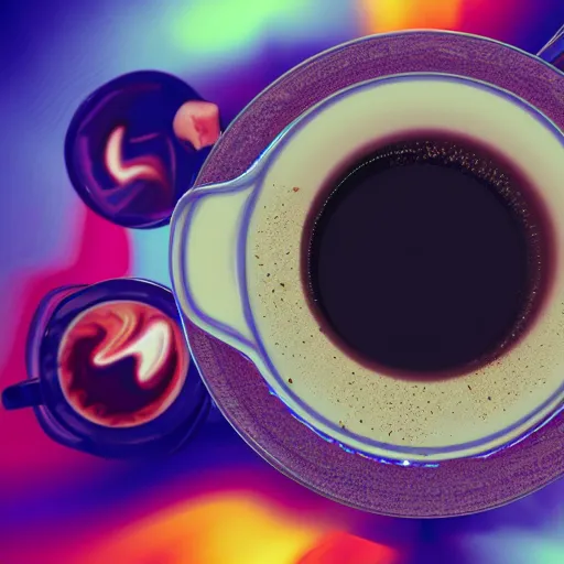 Image similar to a psychedelic coffee trending on artstation 8 k octane render