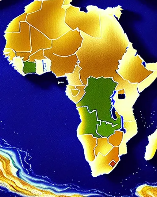 Image similar to a extremely ultra highly detailed majestic hi - res beautiful immaculate award winning painting stunning masterpiece of the ultra highly detailed logo continent of africa, zoom out, 8 k, high textures, ultra hyper sharp, insanely detailed and intricate, super detailed, 8 k hdr ultra high quality