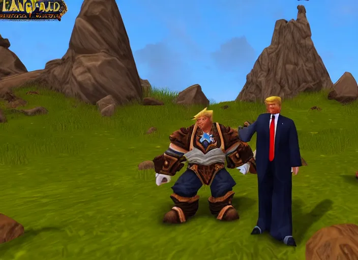 Image similar to donald trump in thunder bluff world of warcraft