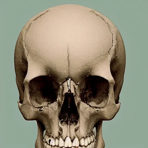 Image similar to human skull that has broken in two pieces