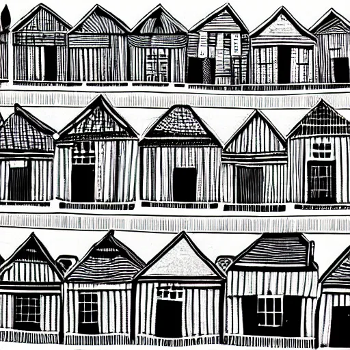 Prompt: houses, by Stanley Donwood