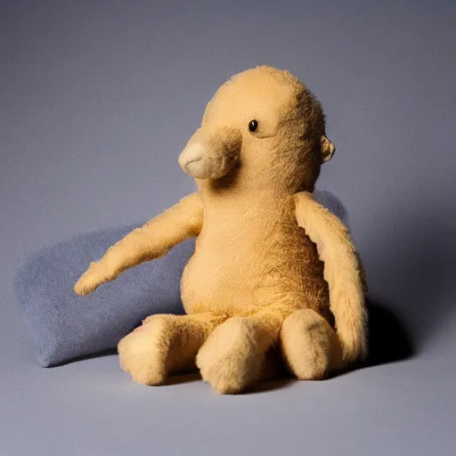 Prompt: Sandman from neil gaiman, plush toy, product photography