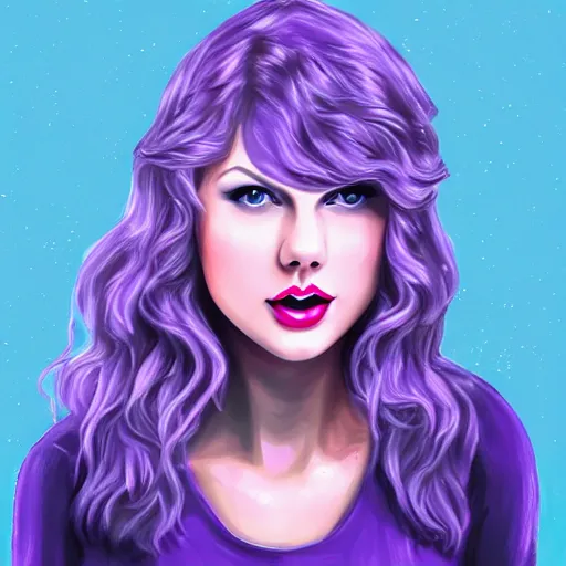 Prompt: Taylor Swift made of purple ice, trending on artstation