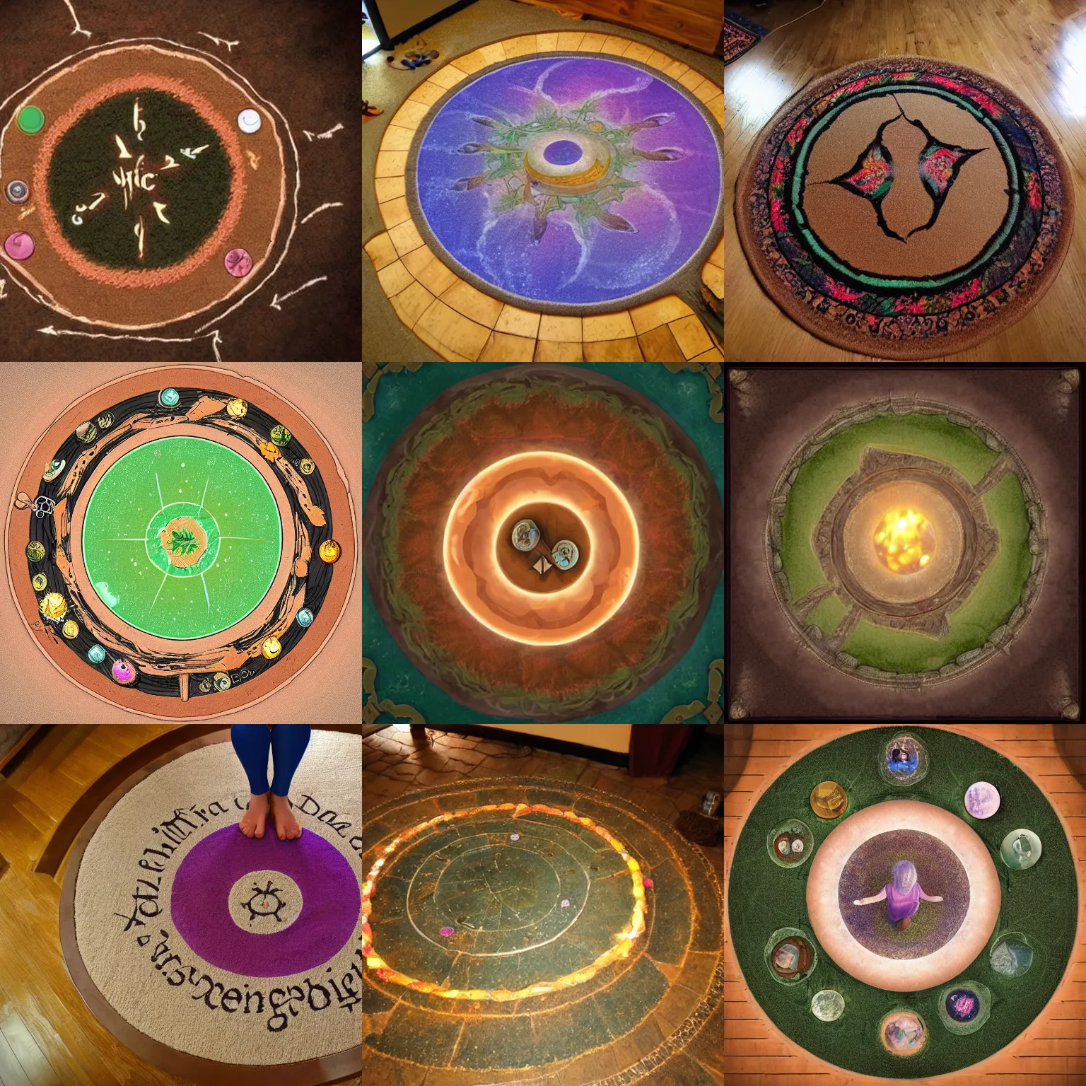 Prompt: A magical circle for healing on the floor of an inn that the adventurer's reside in.